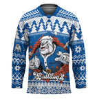 Angry Santa Bulldog Personalized Hockey Jersey Christmas Rugby League Spirit - Aussie Hoodie