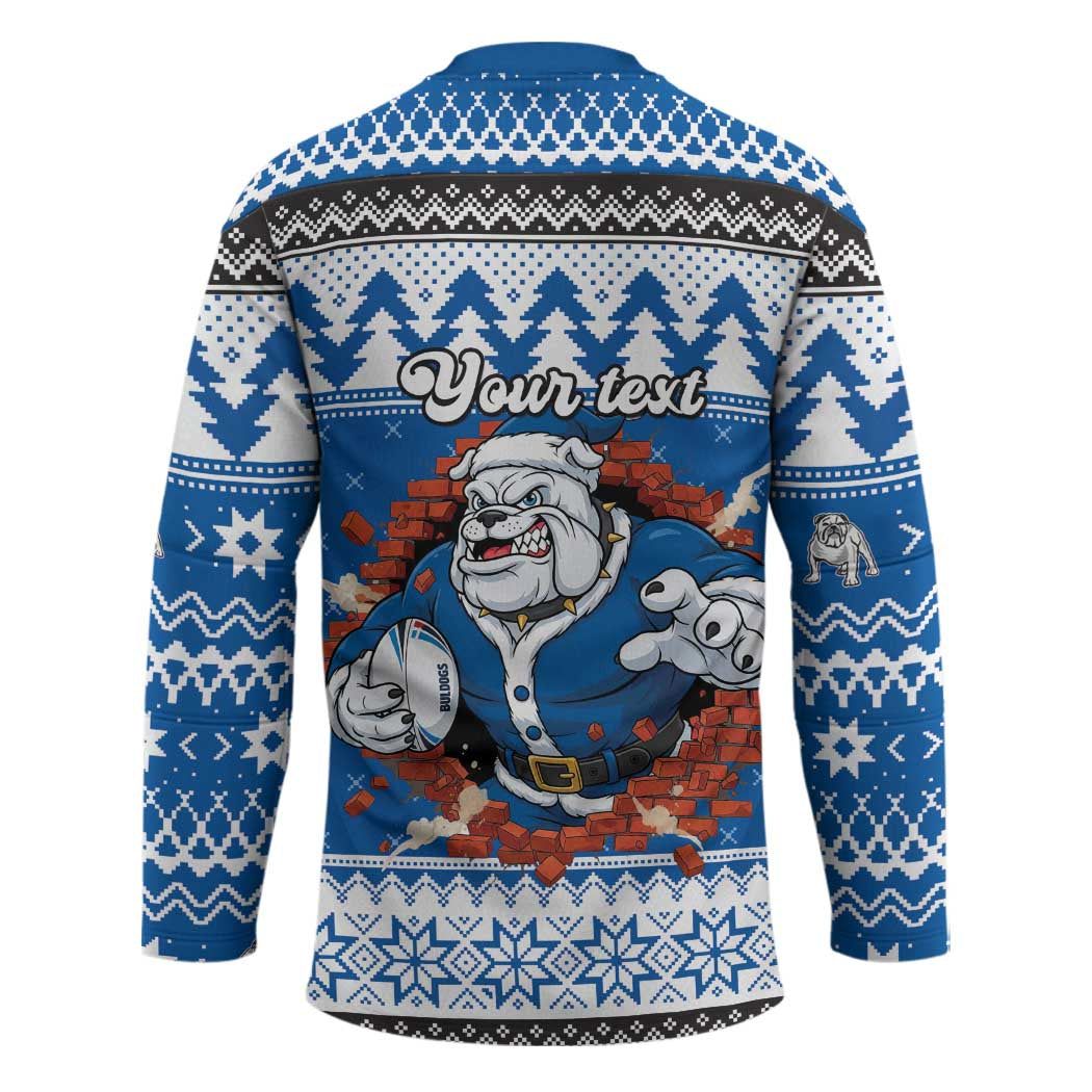 Angry Santa Bulldog Personalized Hockey Jersey Christmas Rugby League Spirit - Aussie Hoodie
