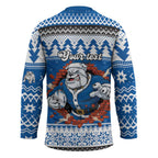 Angry Santa Bulldog Personalized Hockey Jersey Christmas Rugby League Spirit - Aussie Hoodie