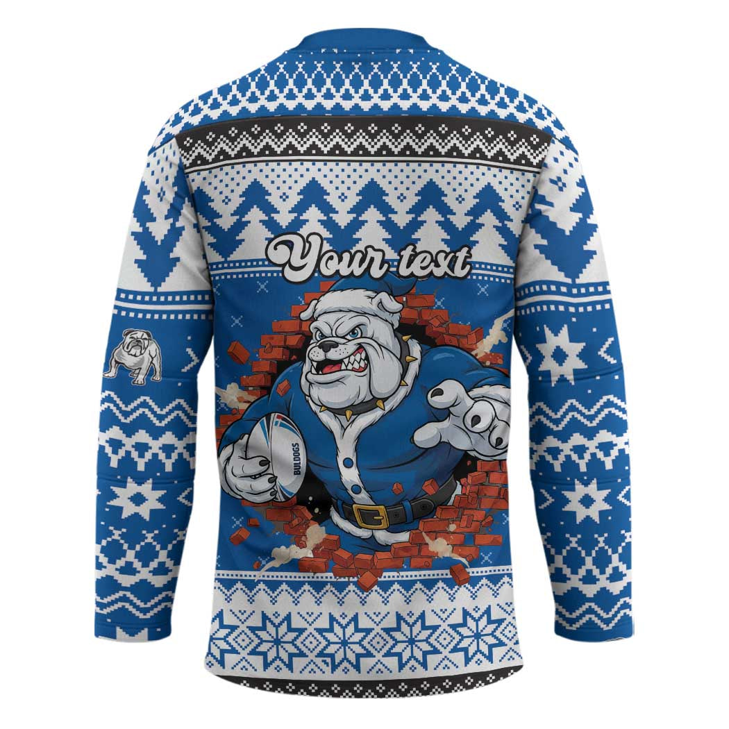 Angry Santa Bulldog Personalized Hockey Jersey Christmas Rugby League Spirit - Aussie Hoodie