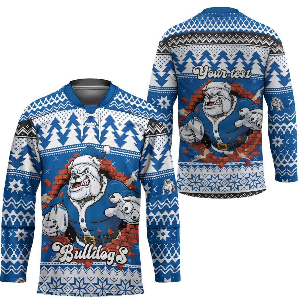 Angry Santa Bulldog Personalized Hockey Jersey Christmas Rugby League Spirit - Aussie Hoodie
