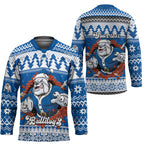 Angry Santa Bulldog Personalized Hockey Jersey Christmas Rugby League Spirit - Aussie Hoodie