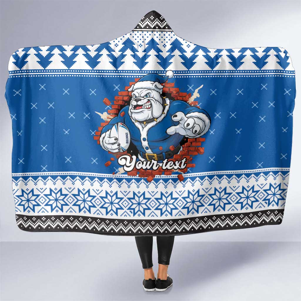Angry Santa Bulldog Personalized Hooded Blanket Christmas Rugby League Spirit - Aussie Hoodie