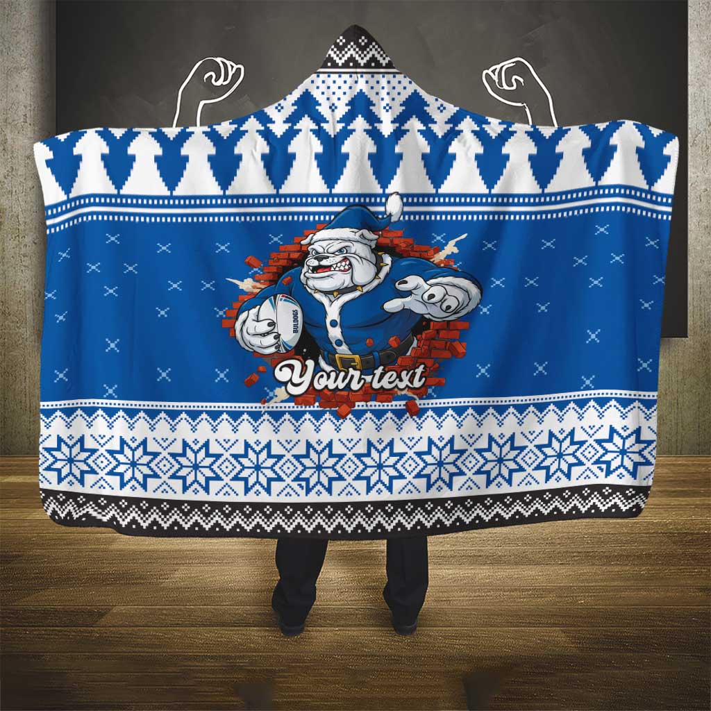 Angry Santa Bulldog Personalized Hooded Blanket Christmas Rugby League Spirit - Aussie Hoodie