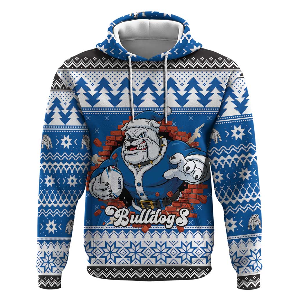 Angry Santa Bulldog Personalized Hoodie Christmas Rugby League Spirit - Aussie Hoodie