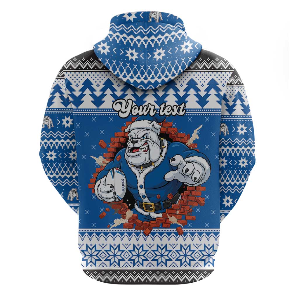 Angry Santa Bulldog Personalized Hoodie Christmas Rugby League Spirit - Aussie Hoodie