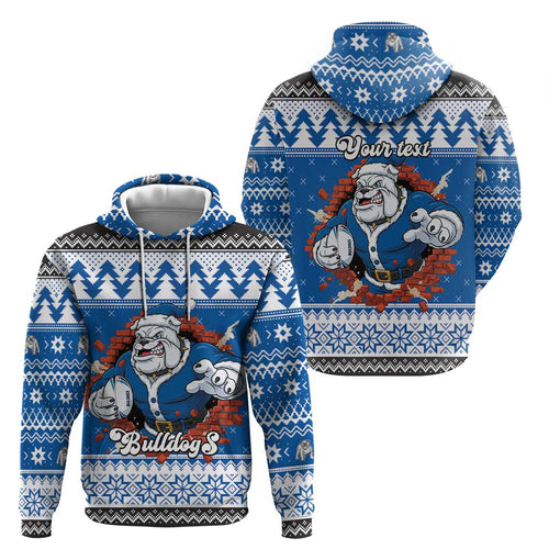 Angry Santa Bulldog Personalized Hoodie Christmas Rugby League Spirit - Aussie Hoodie