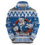 Angry Santa Bulldog Personalized Hoodie Christmas Rugby League Spirit - Aussie Hoodie