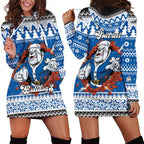 Angry Santa Bulldog Personalized Hoodie Dress Christmas Rugby League Spirit - Aussie Hoodie