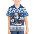 Angry Santa Bulldog Personalized Kid Hawaiian Shirt Christmas Rugby League Spirit - Aussie Hoodie