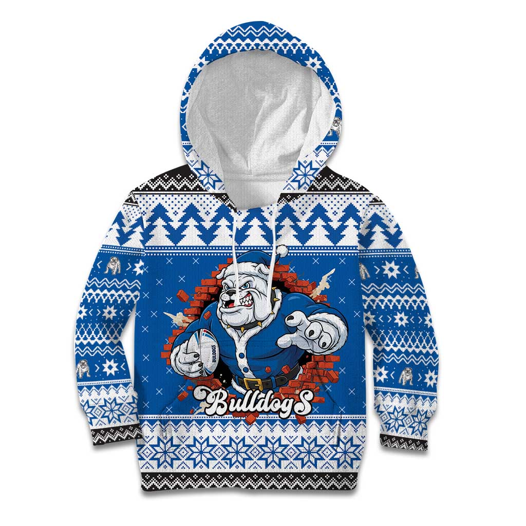 Angry Santa Bulldog Personalized Kid Hoodie Christmas Rugby League Spirit - Aussie Hoodie