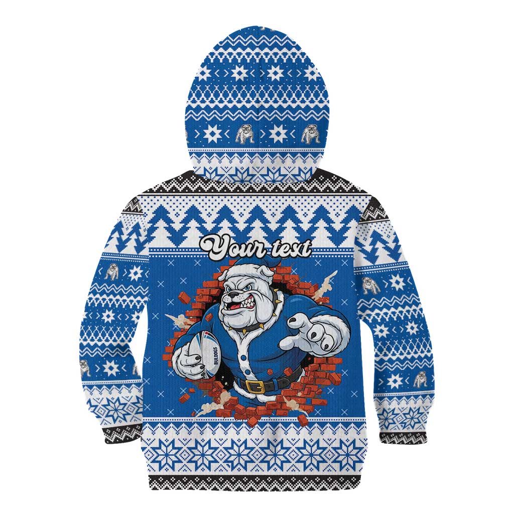 Angry Santa Bulldog Personalized Kid Hoodie Christmas Rugby League Spirit - Aussie Hoodie