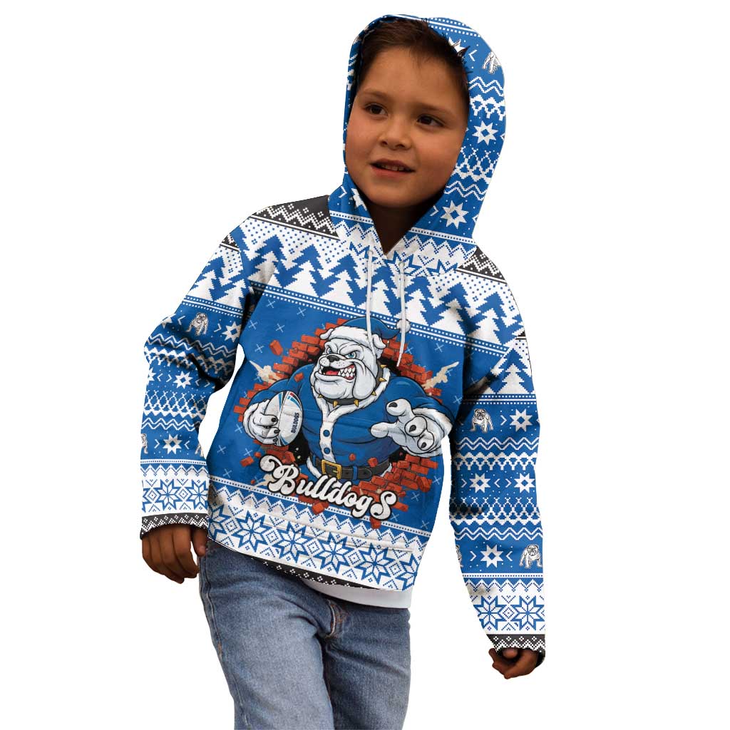Angry Santa Bulldog Personalized Kid Hoodie Christmas Rugby League Spirit - Aussie Hoodie