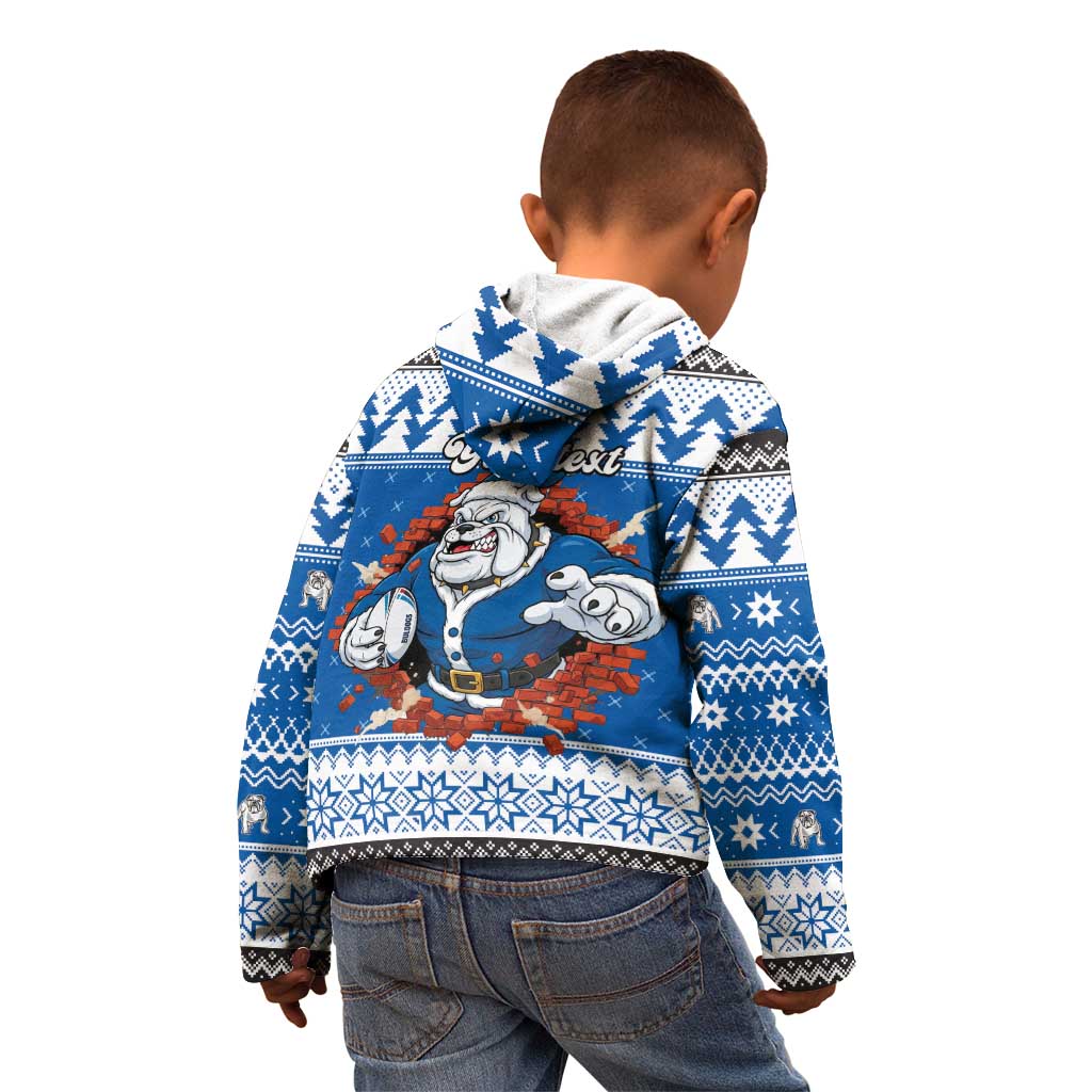 Angry Santa Bulldog Personalized Kid Hoodie Christmas Rugby League Spirit - Aussie Hoodie