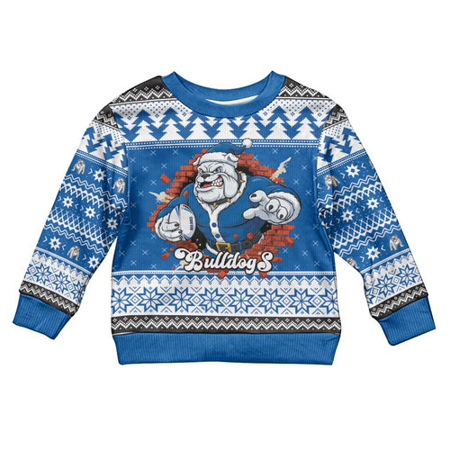 Angry Santa Bulldog Personalized Kid Ugly Christmas Sweater Christmas Rugby League Spirit - Aussie Hoodie