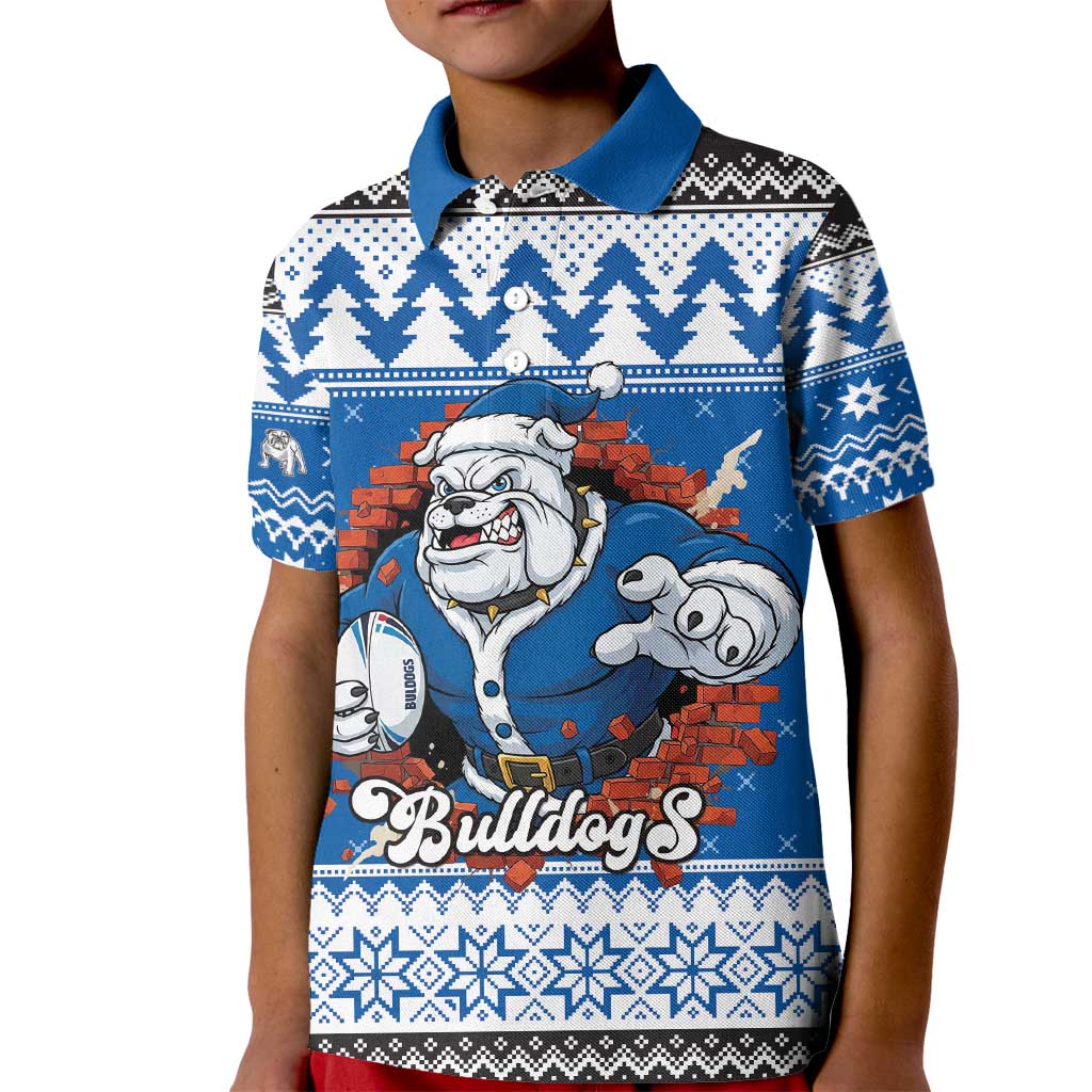 Angry Santa Bulldog Personalized Kid Polo Shirt Christmas Rugby League Spirit - Aussie Hoodie
