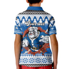 Angry Santa Bulldog Personalized Kid Polo Shirt Christmas Rugby League Spirit - Aussie Hoodie
