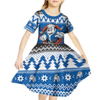 Angry Santa Bulldog Personalized Kid Short Sleeve Dress Christmas Rugby League Spirit - Aussie Hoodie