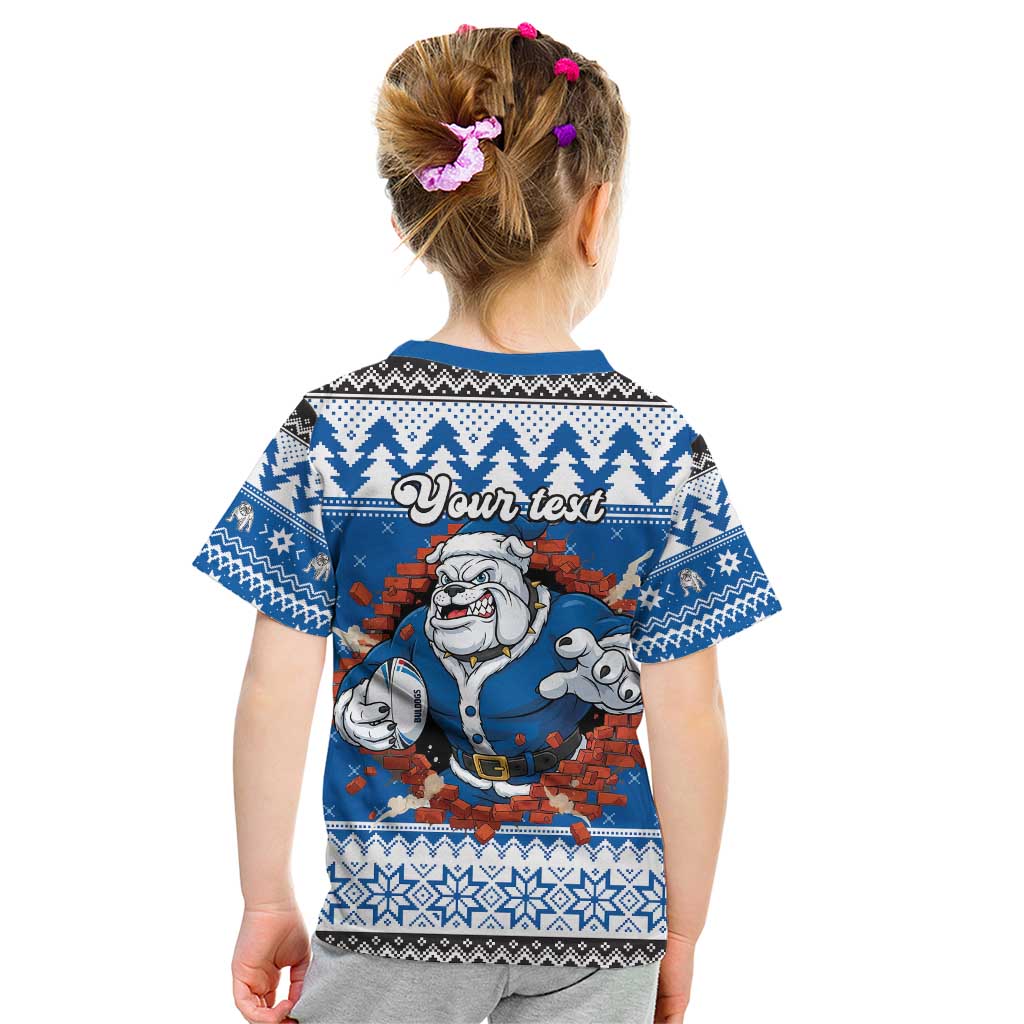 Angry Santa Bulldog Personalized Kid T Shirt Christmas Rugby League Spirit - Aussie Hoodie