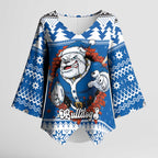 Angry Santa Bulldog Personalized Kimono Sleeve Blouse Christmas Rugby League Spirit - Aussie Hoodie