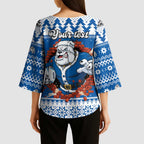 Angry Santa Bulldog Personalized Kimono Sleeve Blouse Christmas Rugby League Spirit - Aussie Hoodie