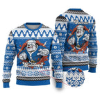 Angry Santa Bulldog Personalized Ugly Christmas Sweater Christmas Rugby League Spirit - Aussie Hoodie
