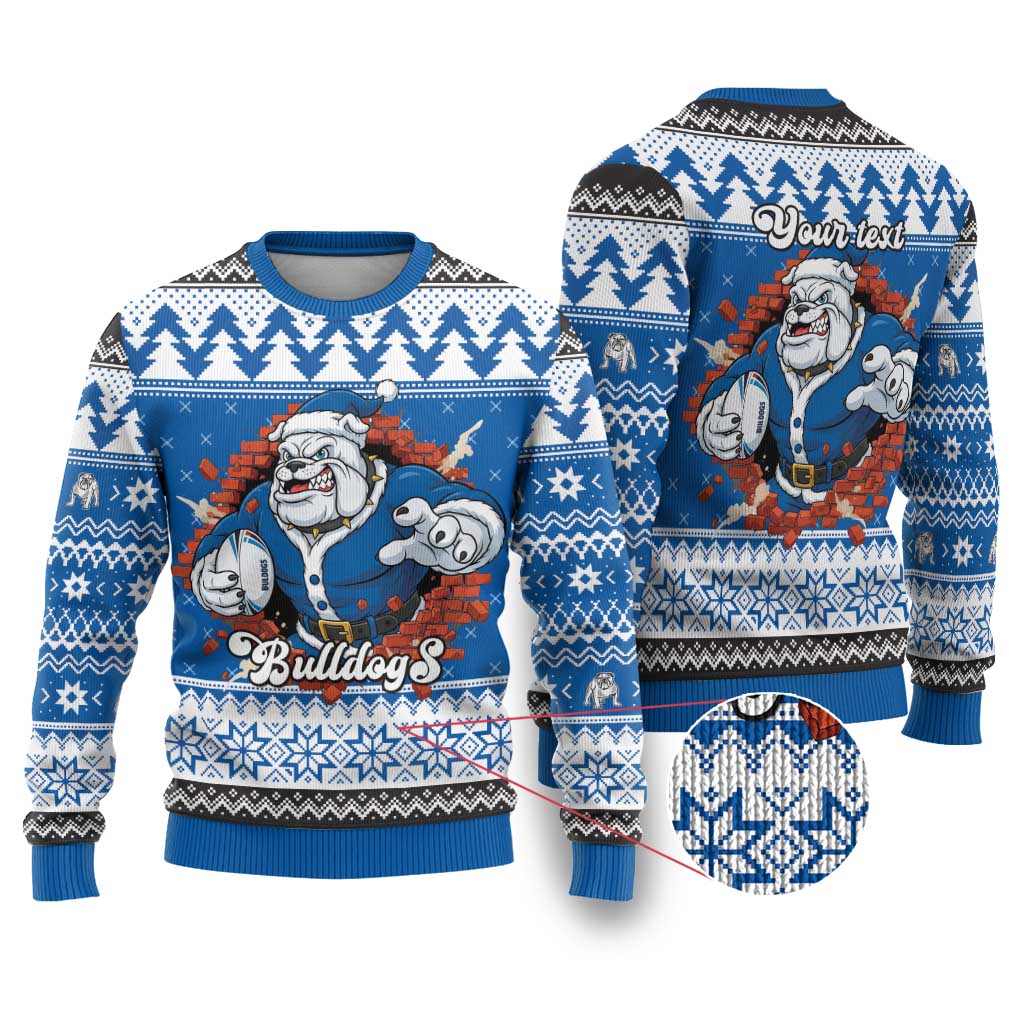 Angry Santa Bulldog Personalized Ugly Christmas Sweater Christmas Rugby League Spirit - Aussie Hoodie