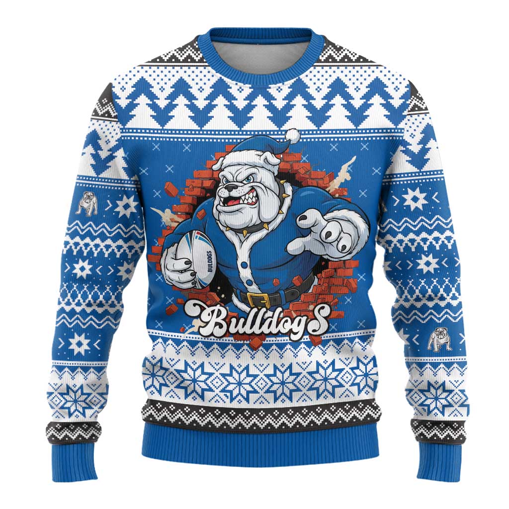 Angry Santa Bulldog Personalized Ugly Christmas Sweater Christmas Rugby League Spirit - Aussie Hoodie