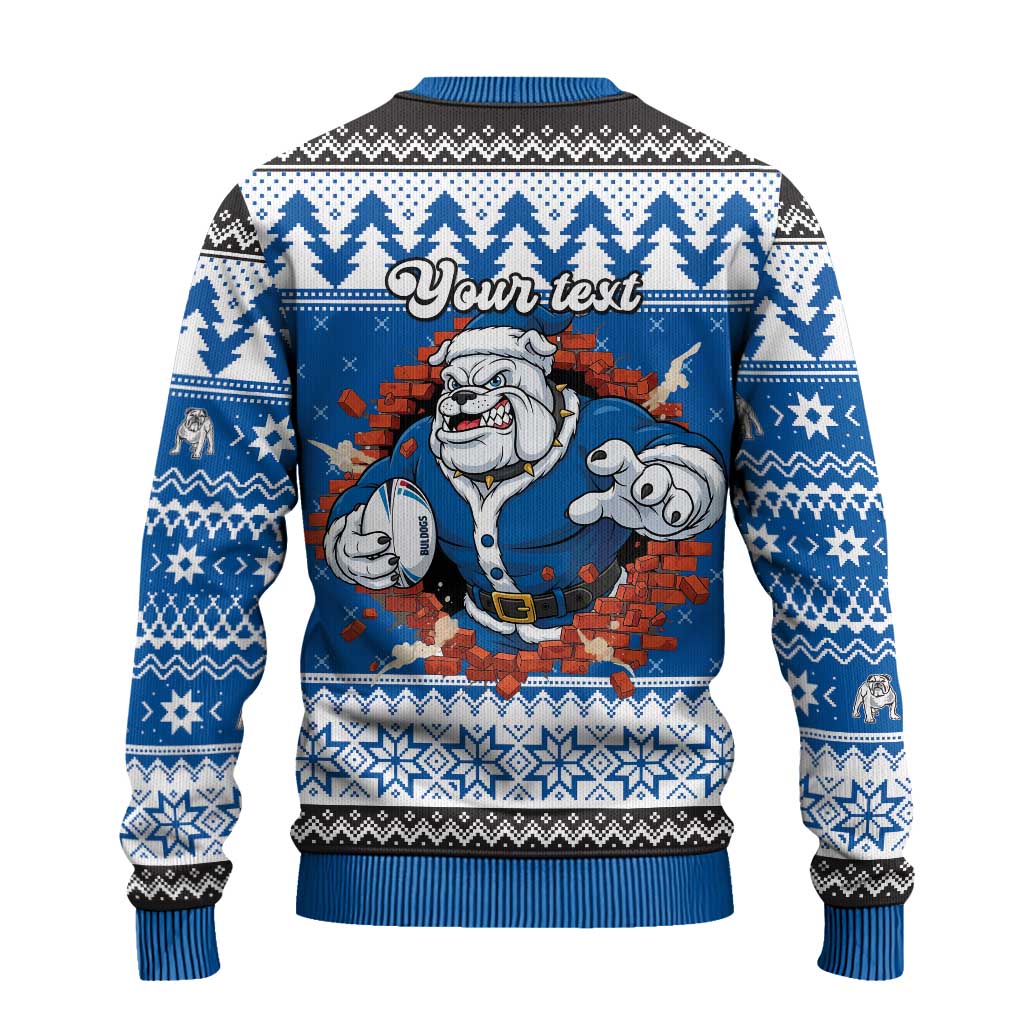 Angry Santa Bulldog Personalized Ugly Christmas Sweater Christmas Rugby League Spirit - Aussie Hoodie