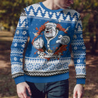Angry Santa Bulldog Personalized Ugly Christmas Sweater Christmas Rugby League Spirit - Aussie Hoodie