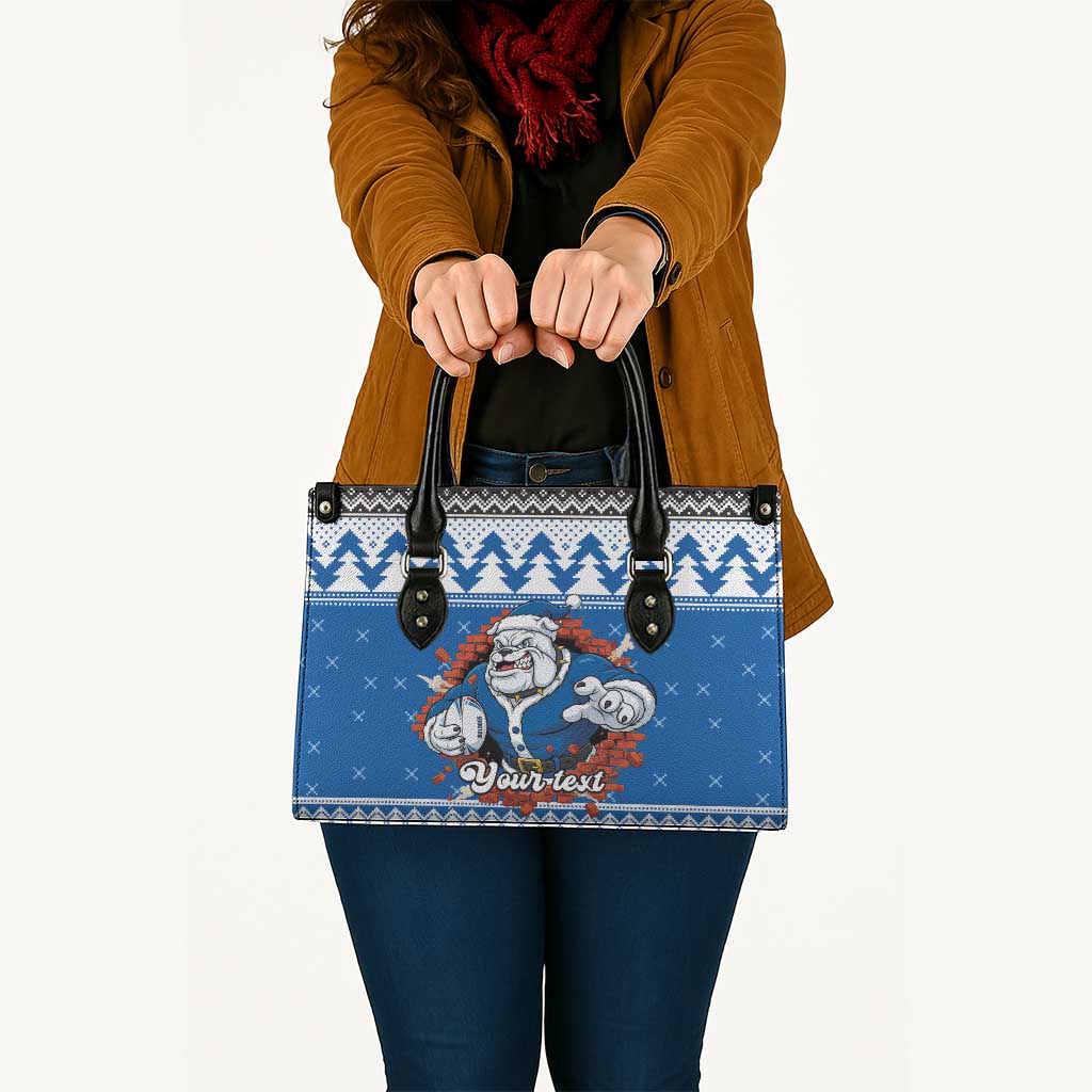 Angry Santa Bulldog Personalized Leather Bag Christmas Rugby League Spirit - Aussie Hoodie