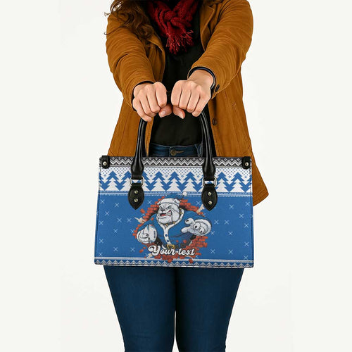Angry Santa Bulldog Personalized Leather Bag Christmas Rugby League Spirit - Aussie Hoodie