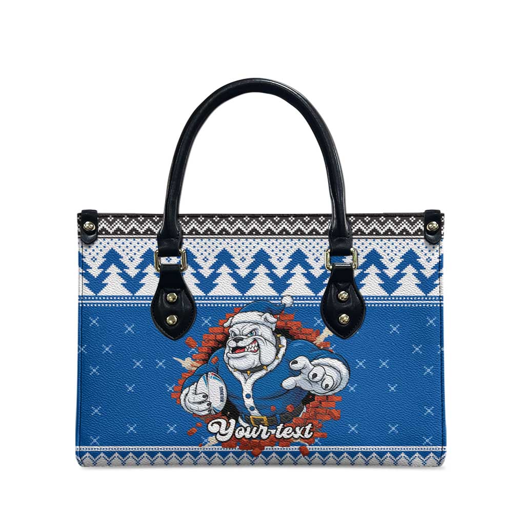 Angry Santa Bulldog Personalized Leather Bag Christmas Rugby League Spirit - Aussie Hoodie