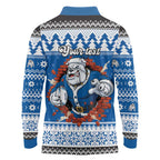 Angry Santa Bulldog Personalized Long Sleeve Polo Shirt Christmas Rugby League Spirit - Aussie Hoodie