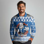 Angry Santa Bulldog Personalized Long Sleeve Polo Shirt Christmas Rugby League Spirit - Aussie Hoodie