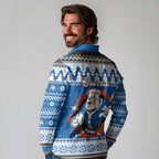 Angry Santa Bulldog Personalized Long Sleeve Polo Shirt Christmas Rugby League Spirit - Aussie Hoodie