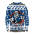Angry Santa Bulldog Personalized Long Sleeve Shirt Christmas Rugby League Spirit - Aussie Hoodie