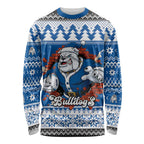 Angry Santa Bulldog Personalized Long Sleeve Shirt Christmas Rugby League Spirit - Aussie Hoodie