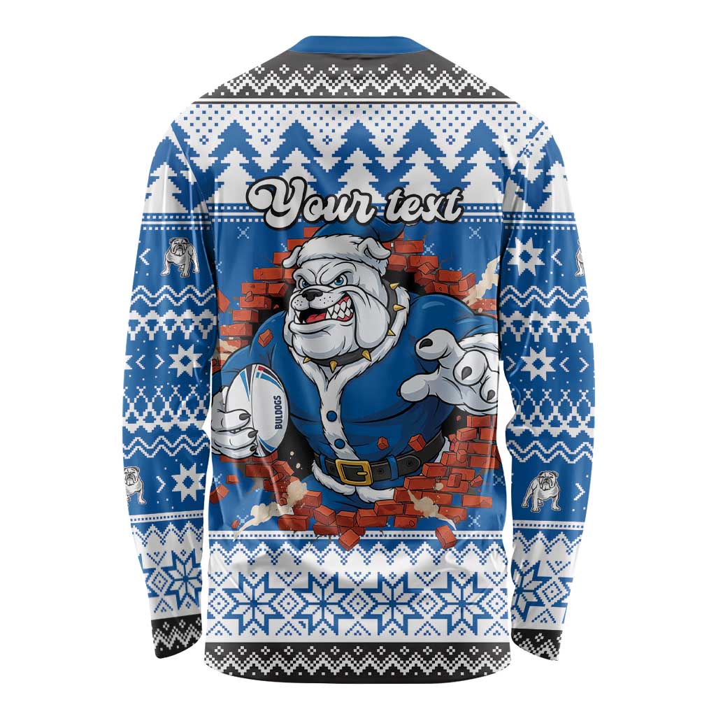 Angry Santa Bulldog Personalized Long Sleeve Shirt Christmas Rugby League Spirit - Aussie Hoodie