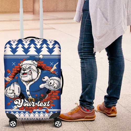 Angry Santa Bulldog Personalized Luggage Cover Christmas Rugby League Spirit - Aussie Hoodie