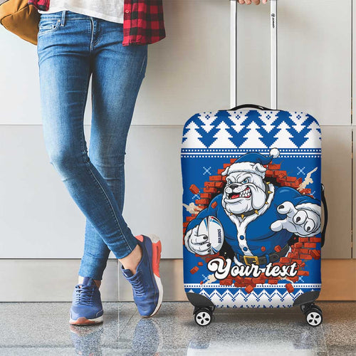 Angry Santa Bulldog Personalized Luggage Cover Christmas Rugby League Spirit - Aussie Hoodie