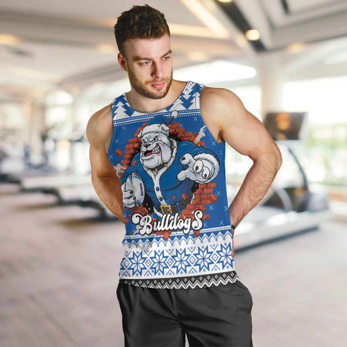 Angry Santa Bulldog Personalized Men Tank Top Christmas Rugby League Spirit - Aussie Hoodie