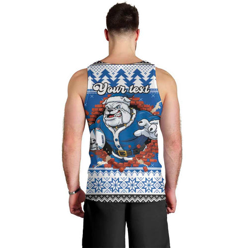 Angry Santa Bulldog Personalized Men Tank Top Christmas Rugby League Spirit - Aussie Hoodie