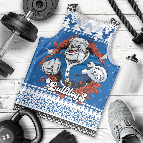 Angry Santa Bulldog Personalized Men Tank Top Christmas Rugby League Spirit - Aussie Hoodie