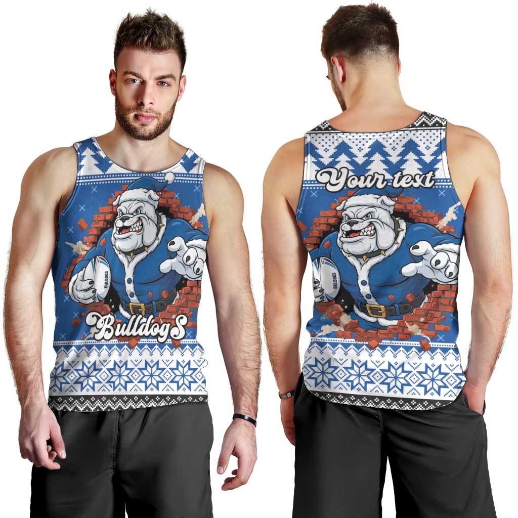 Angry Santa Bulldog Personalized Men Tank Top Christmas Rugby League Spirit - Aussie Hoodie