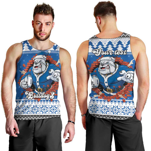 Angry Santa Bulldog Personalized Men Tank Top Christmas Rugby League Spirit - Aussie Hoodie