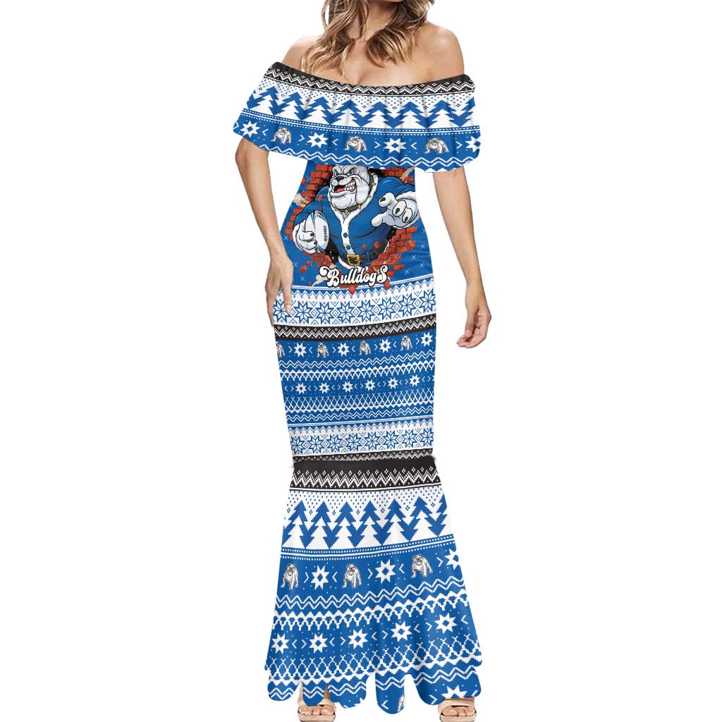 Angry Santa Bulldog Personalized Mermaid Dress Christmas Rugby League Spirit - Aussie Hoodie