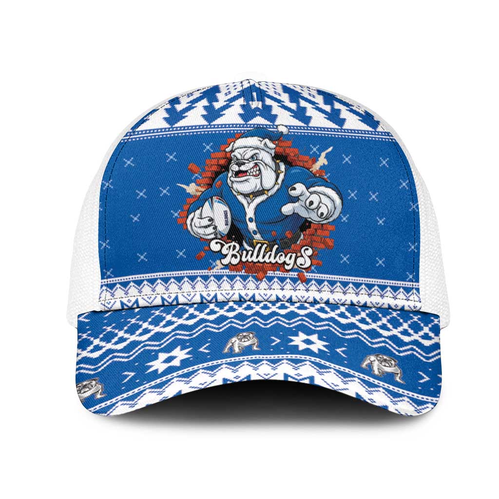 Angry Santa Bulldog Mesh Trucker Cap Christmas Rugby League Spirit - Aussie Hoodie