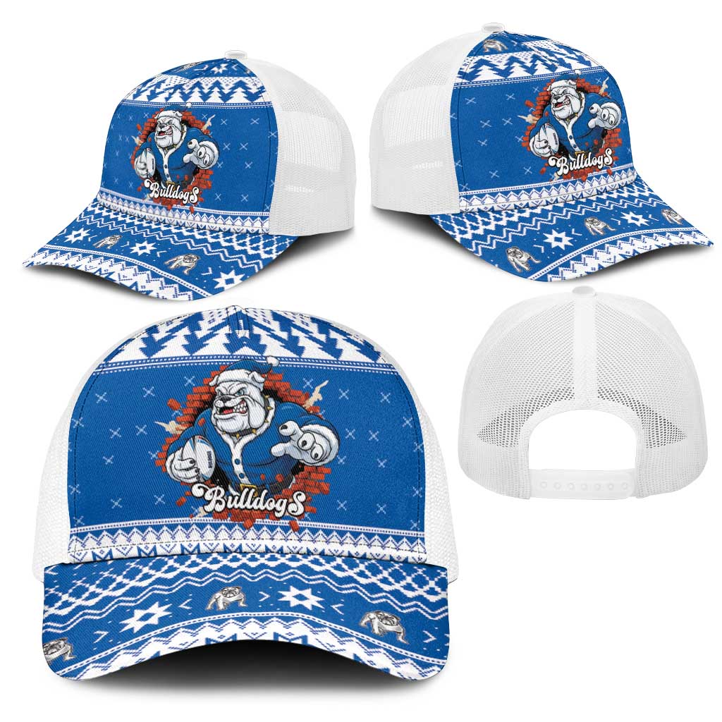 Angry Santa Bulldog Mesh Trucker Cap Christmas Rugby League Spirit - Aussie Hoodie