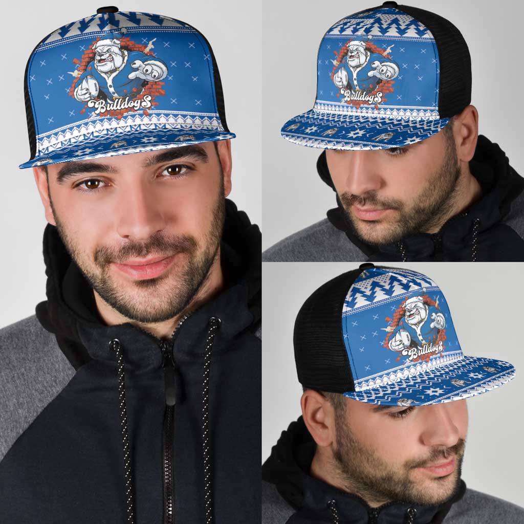 Angry Santa Bulldog Mesh Trucker Cap Christmas Rugby League Spirit - Aussie Hoodie